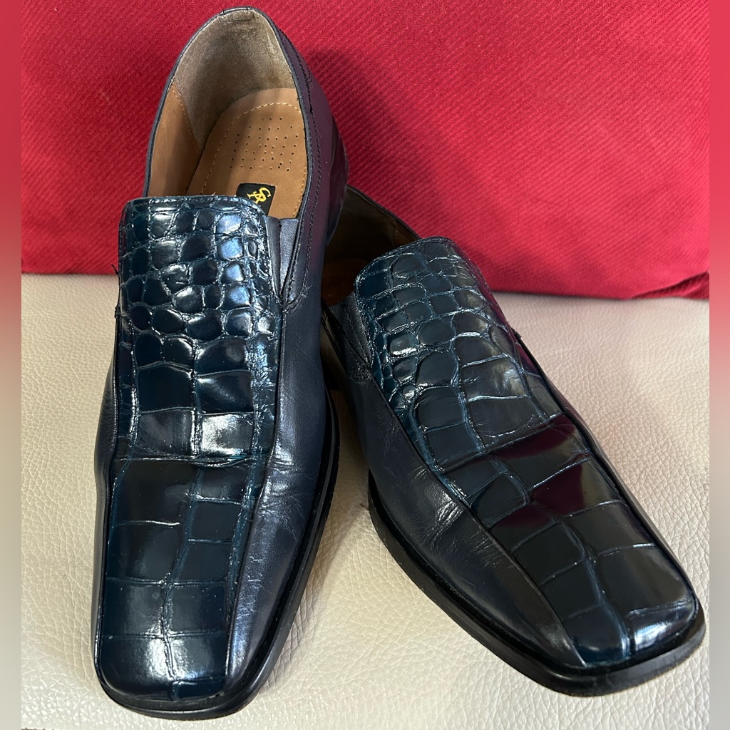 Stacy Adams ( Alligator ) Navy Blue Dress Shoes